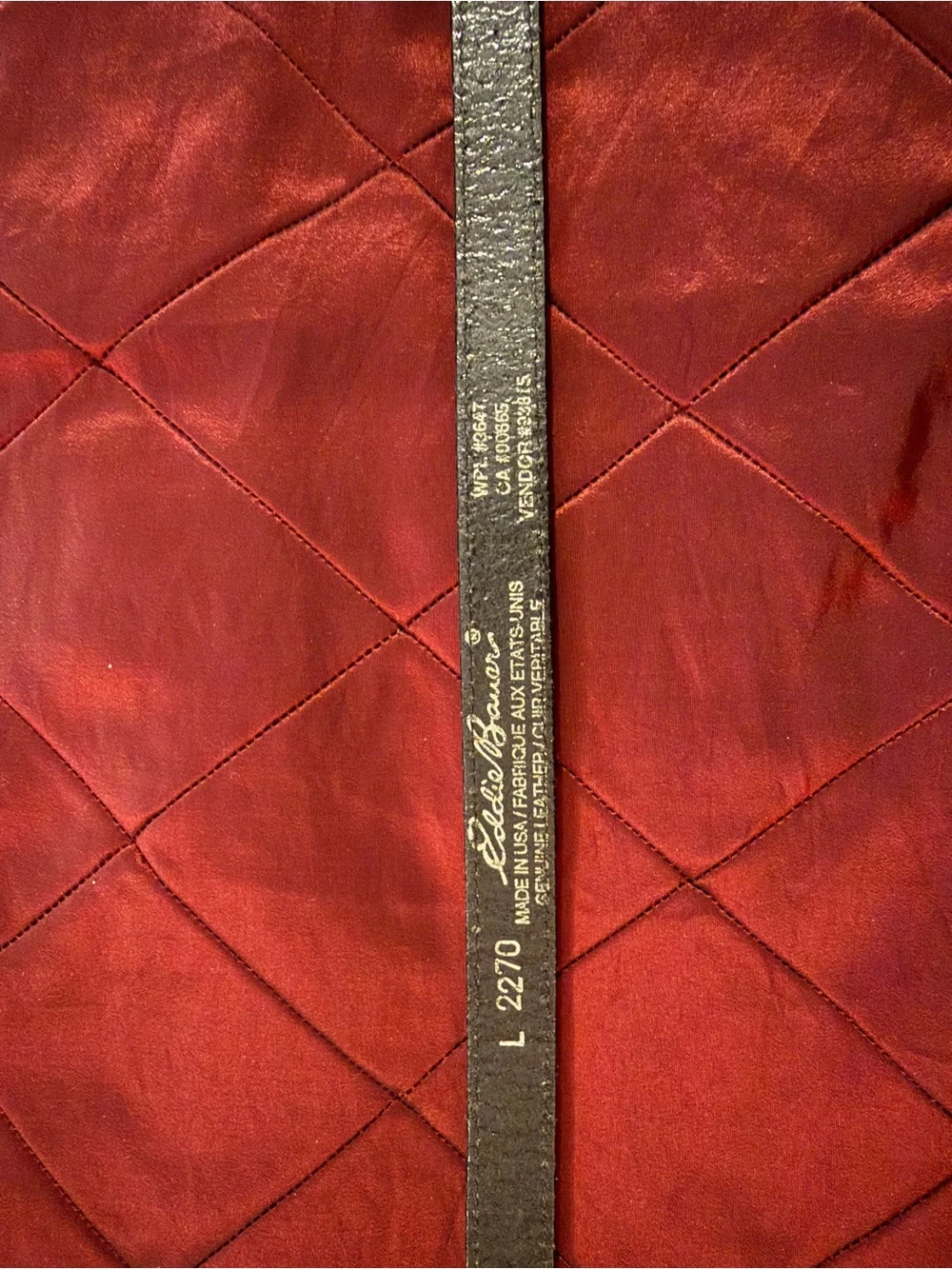 EUC Eddie Bauer Skinny Black 100% Leather Belt with Silver Hardware - Size L